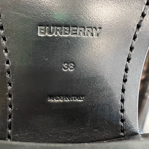 BURBERRY Monogram Motif Leather Block-heel Boots - Picture 10 of 12